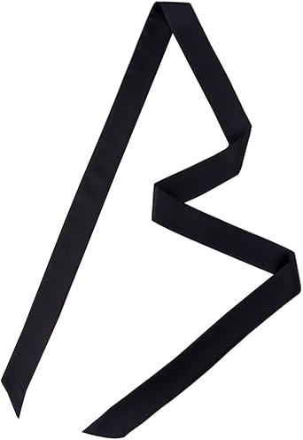 Monique Womens Long Narrow Silky Ribbon Neck Tie Choker Belt Scarf, Black, One Size
