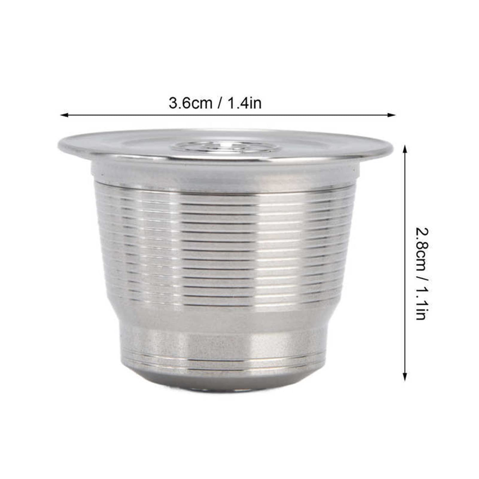 LANGshaw Filtro de cápsula de café Recargable de Acero Inoxidable Filtro de café Reutilizable Copa de Filtro de café Compatible for la máquina Nespresso con Cuchara de Cepillo Leisurely