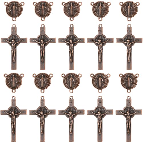 LiHan1028 30Pcs Saint Benedict Rosary Crucifix and Medal Set, 2.1
