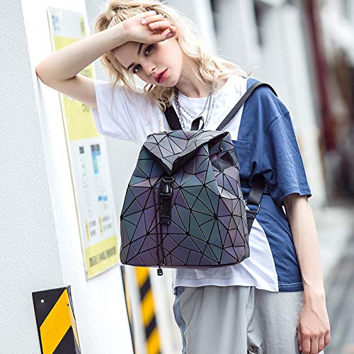 Lorrantree Geometric Backpack Luminous Backpacks Holographic Reflective Bag Lumikay Bags Irredescent Rucksack Rainbow 02 #TOP5