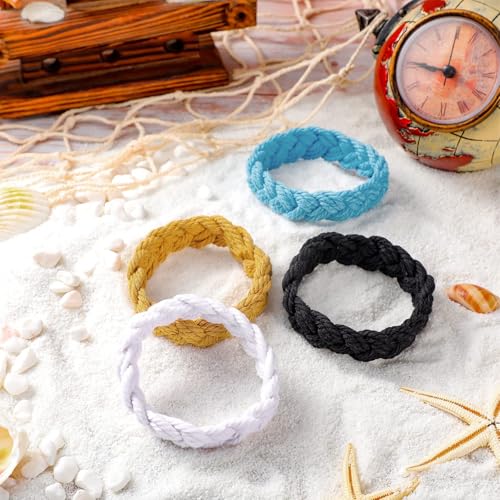 World End Imports White Cotton Sailor Knot Bracelet (Medium)3