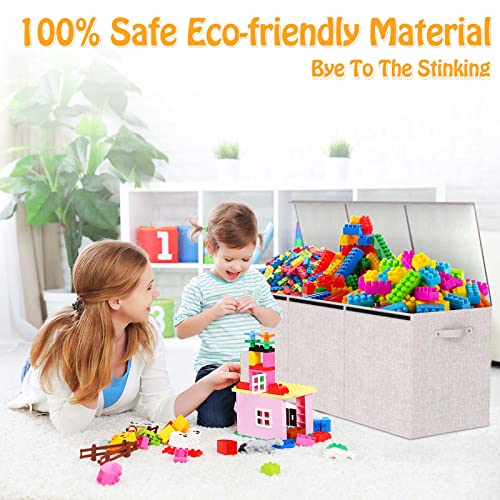 Pasanba Toy Box Chest, Collapsible Large Toy Box With Lid And Handles, Toy Storage Organizer For Boys, Girls, Nursery, Play Room, Bedroom, Home Organization, 40.2 * 15.7 * 13.9 In,150L(Grey) #TOP6
