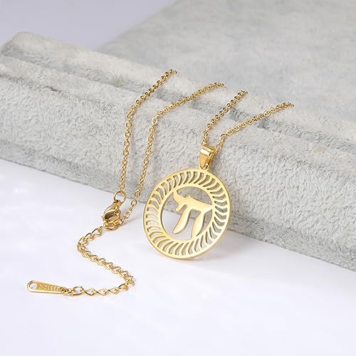 EUEAVAN Jewish Chai Necklace Hebrew Letter Pendant Circle Life Image Traditional Jewish Chai Token Jewish Identify Spiritual Impressed Jewellery Girls - Image 5