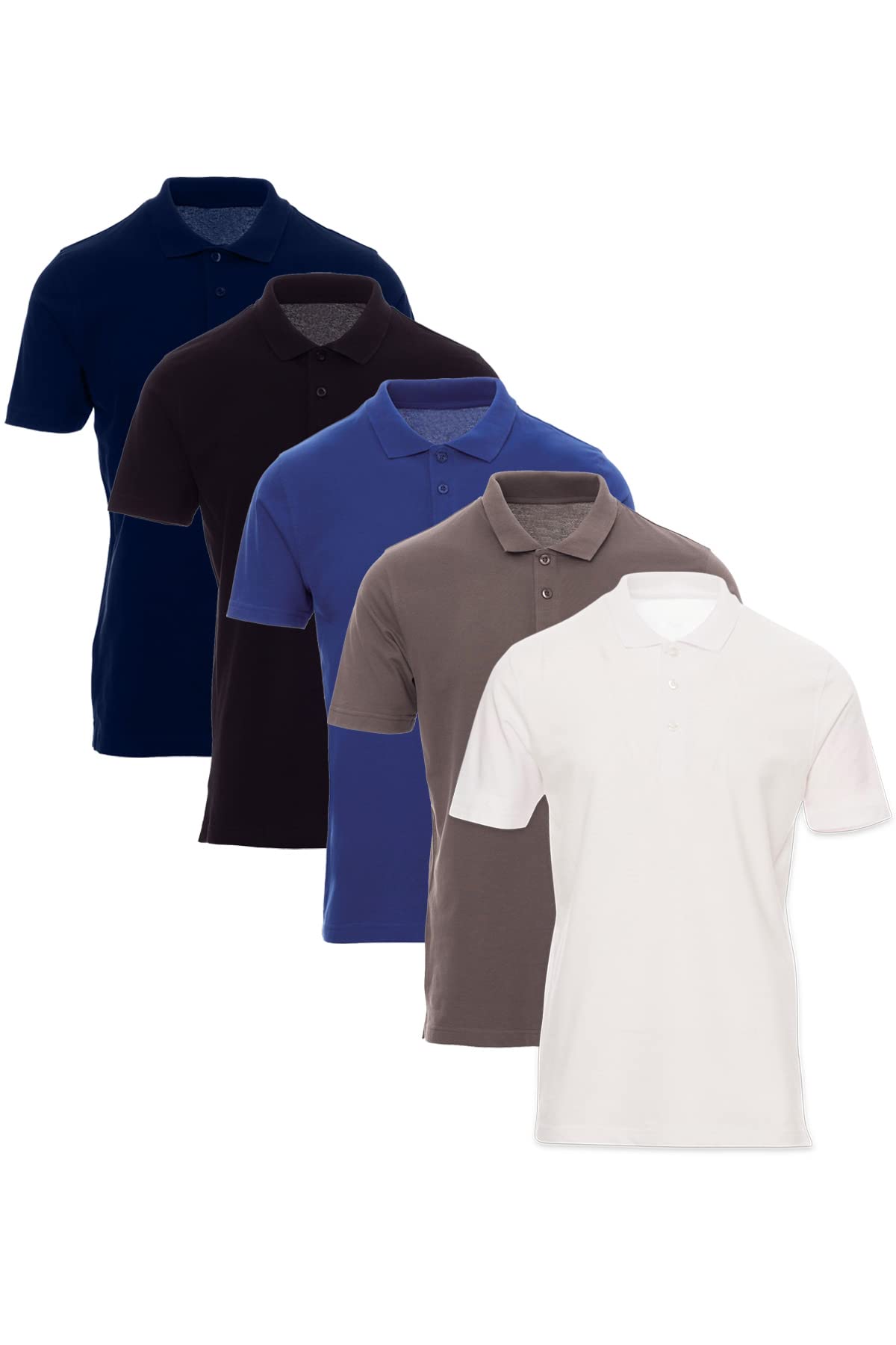 5er Pack Poloshirts Herren Basic Polo Shirt Kurzarm atmungsaktiv