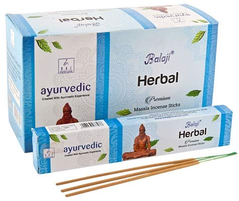 Balaji Incienso AYURVEDICO Herbal 12 cajetillas de 15 Gramos Cada una Cover