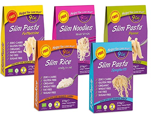 Eat Water - Slim - Fideos, Fetuchini, Penne, Espagueti & Arroz 200g (1 de cada uno)