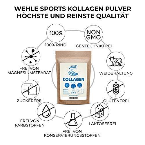 Collageen poeder 500 g, collageen hydrolysaat peptide, eiwitpoeder, smaakneutraal I Wehle Sports, Made in Germany… - Image 7