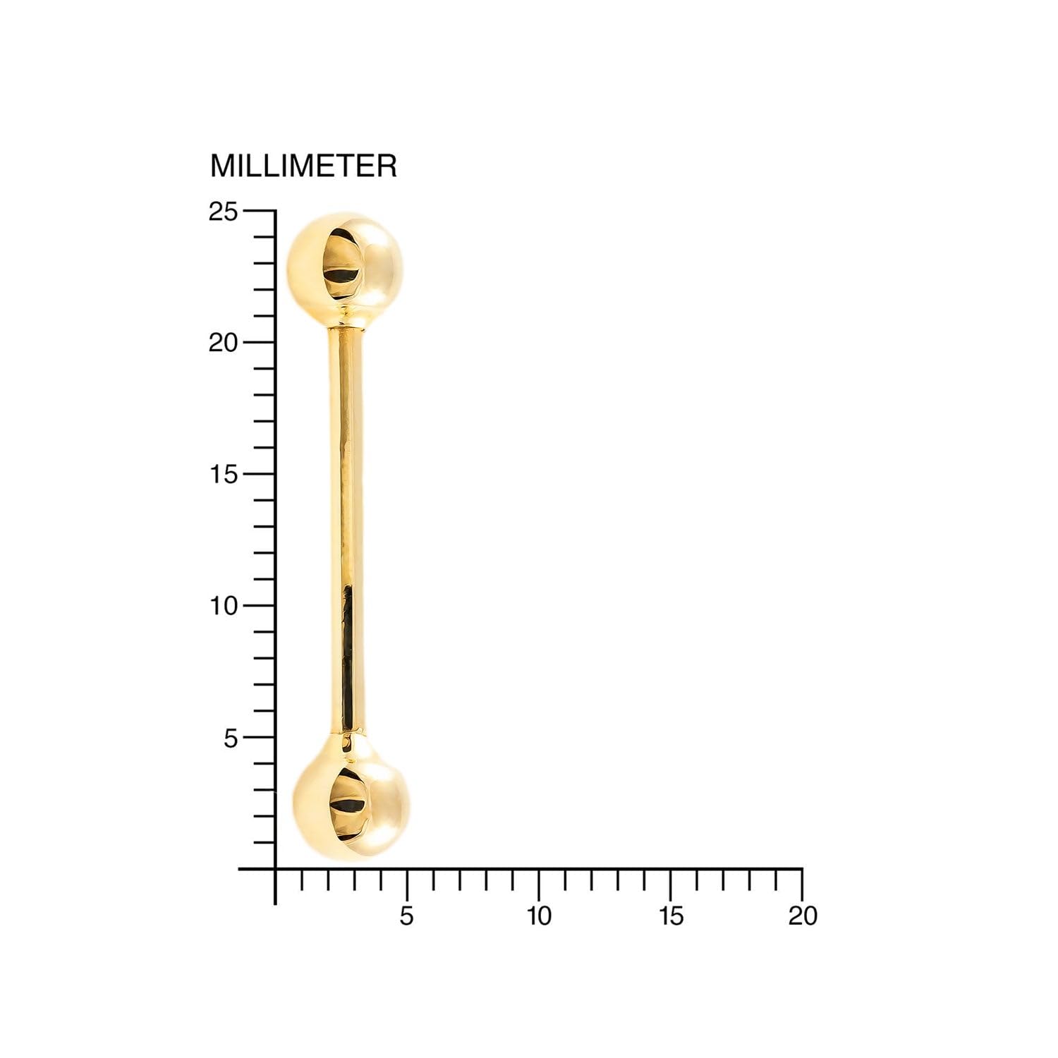 Monde Petit Piercing für Zunge Kugel 5 mm - Gelbgold 18 Karat (750) - Geschenkbox - Garantiezertifikat