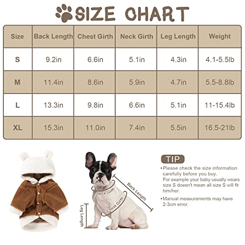 Dog Hoodie Sweaters with hat Puppy Coats with Hooded Winter Lamb Wool Warm Clothes Coat for Small Medium Dogs Clothes… - Image 7