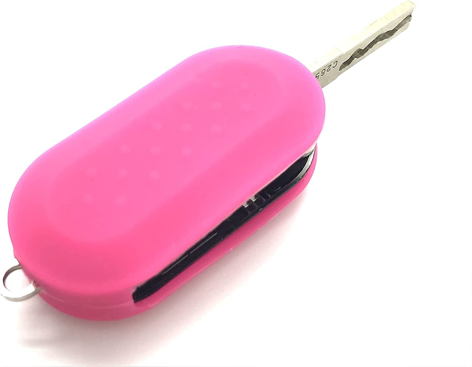 Coque De Protection Silicone Clé Voiture Fiat 500 500L Abarth - Rose Layette, Résistante Et Élégante