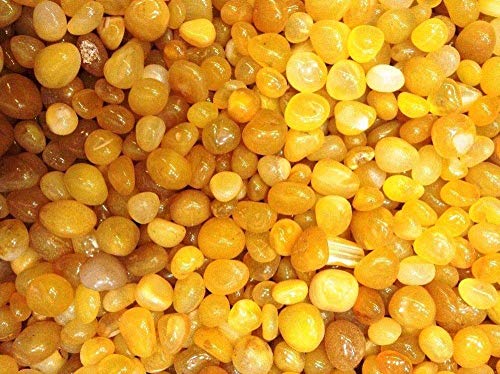 VANNEF Stone Polished Glossy Decortaive Onyx Pebbles Stones for Home Decor, Garden, Table Decoration and Vase Fillers (Yellow_950gm)