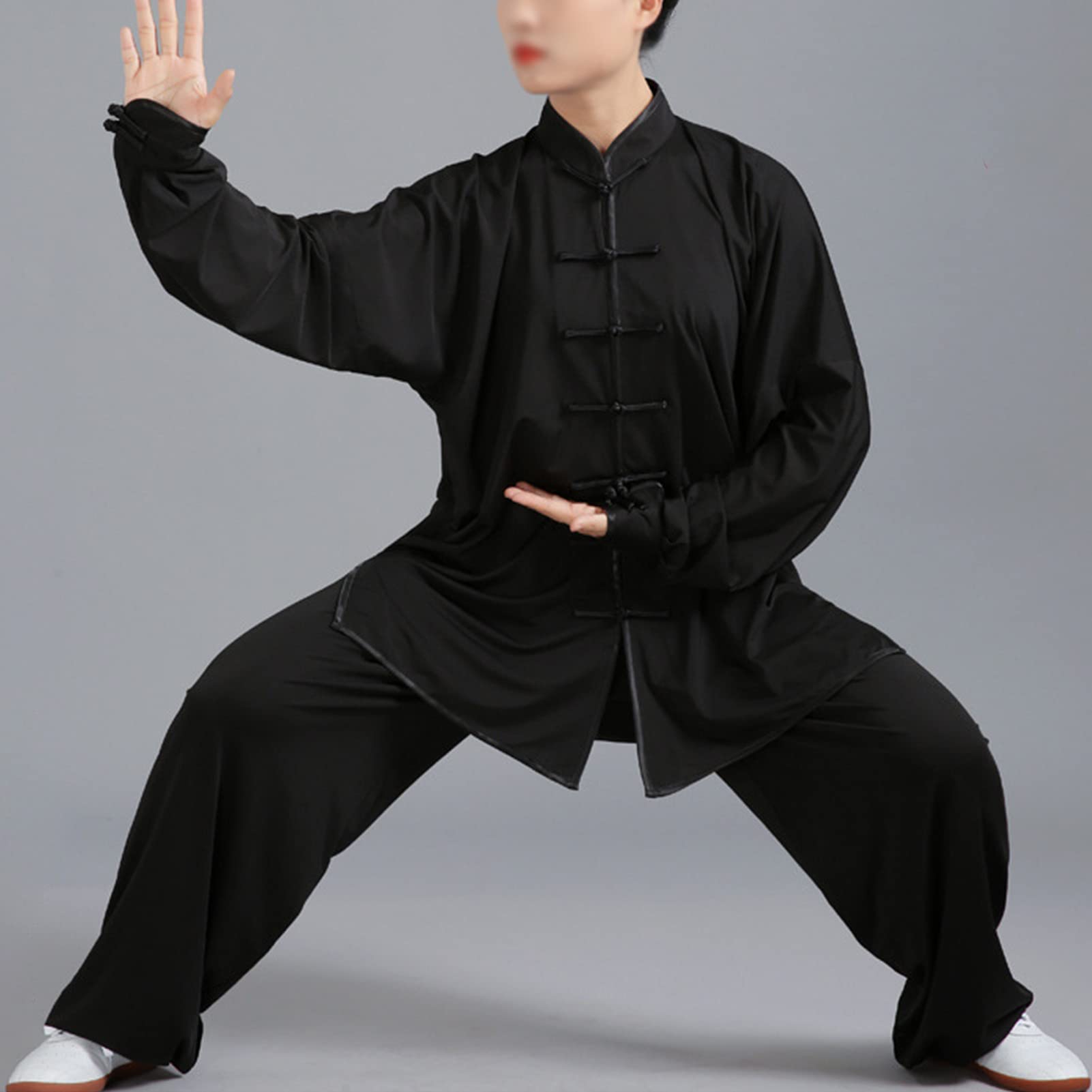 Mujer Tai Chi Ropa Seda De Leche Artes Marciales Wing Chun Kung Fu Uniforme Unisexo Manga Larga Traje De Entrenamiento De Competición Zen Meditación Uniforme