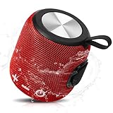 Bluetooth Speaker: Powerful Stereo Sound, IPX7 Waterproof, True Wireless Stereo Pairing, Portable Design, Latest Bluetooth V5.2 - Perfect for ROG Phone 6 Batman Edition, Beach, Home, Parties- Red