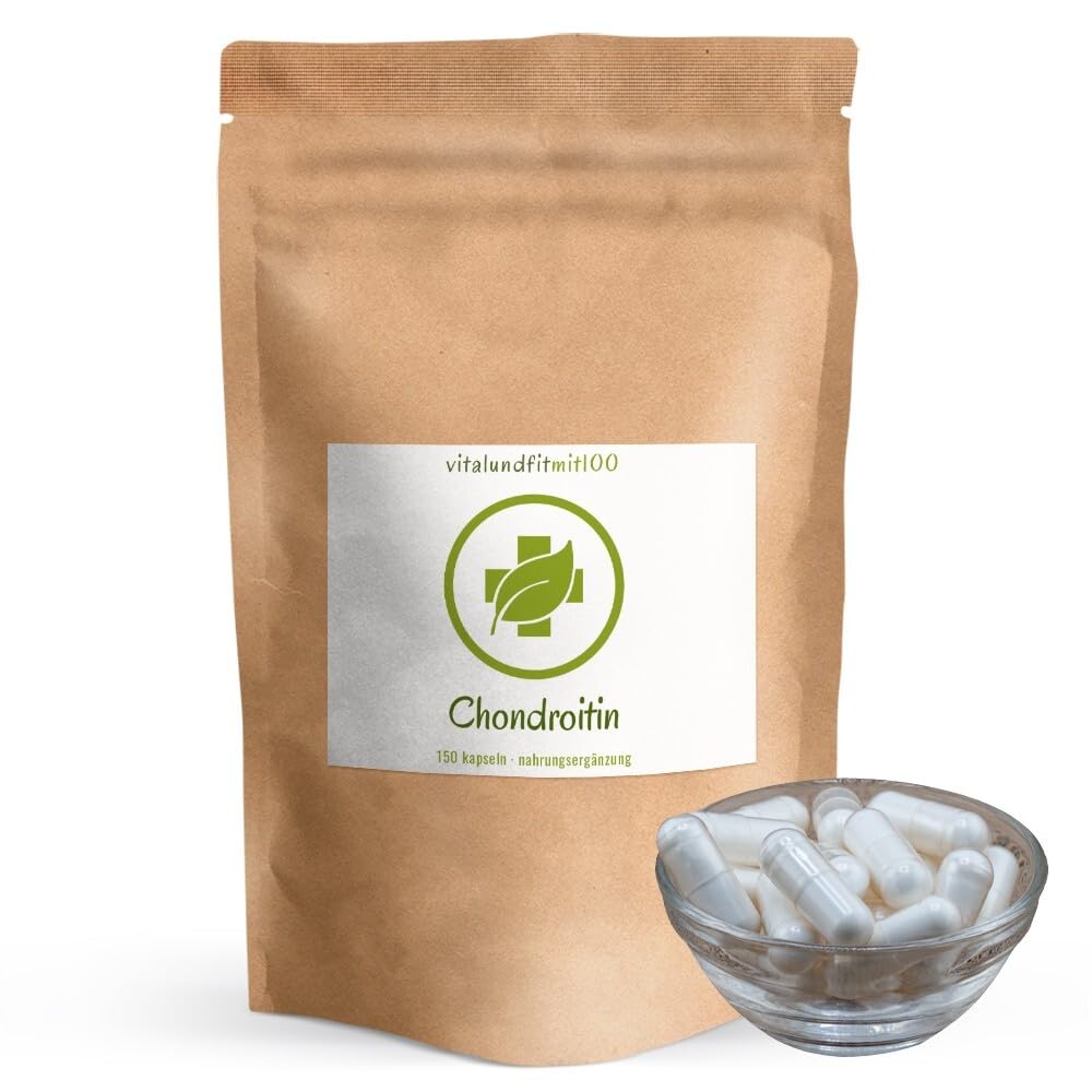 Chondroitin (Chondroitinsulfat) - 150 Kapseln hochdosiert - Bestandteil von Knorpel, Knochen und Bindegewebe - glutenfrei - Deutsche Herstellung