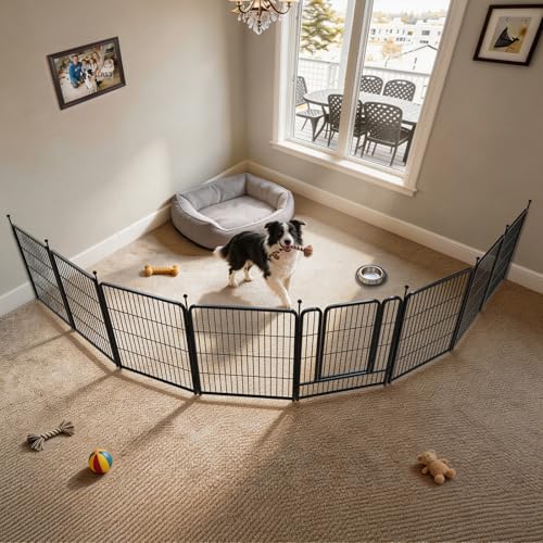 Image of FXW Rollick Dog Playpen with Anchor Kit (Pack of 4) - 32 Inch 8-Panel Dog Pen for Medium & Large Dogs, Stable & Safe Indoor /Outdoor Play│Patented