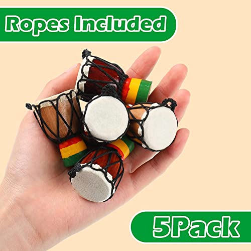 Rtxbvg 5 x Series Instrument Necklaces Djembe Drum Mini Pendant African Drum Necklace Wooden Drums and Percussion - Image 2