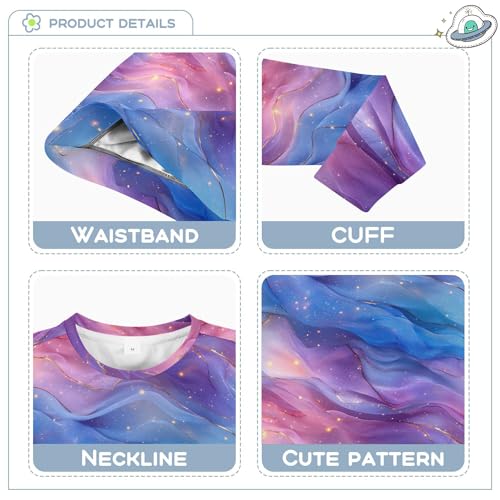 JUNZAN Blue Pink Purple Marble Little Girls Sweatshirt Hoodie Long Sleeve Hoodie for Boys Sports 4T3