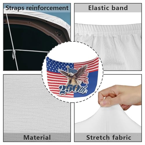 Image of America 250 Car Hood Cover Polyester Elastic Fabrics Washable Suitable for Large SUV and Pickup Trucks 39x59in