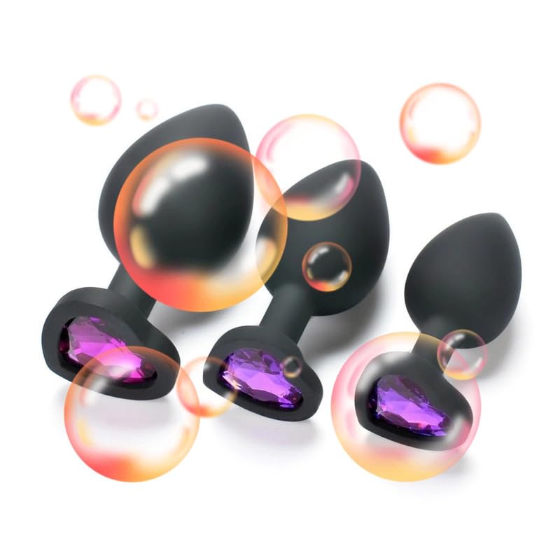 A Set Of Three, Bottom Purple, Buttock Home Training Accessories, Massage Tools, Silicone Heart-Shaped Base, Couple Gift, Yoga Training