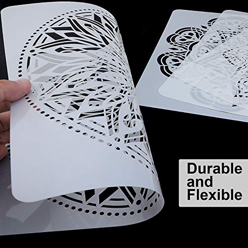 VETPW 4 Pezzi Stencil Grande Mandala