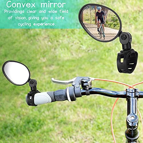 image for HESTYA Bike Mirror 360 Degree Adjustable Safe Rotatable Handlebar Mirr