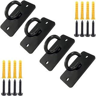Ykendz 4 PCS Resistance Band Wall Anchor, Wall Mount Workout Anchors, Exercise Station Strap Anchor for Resistance Bands, Suspension Training, Yoga Swings, Stretching, Body Weight Straps, Home Gym