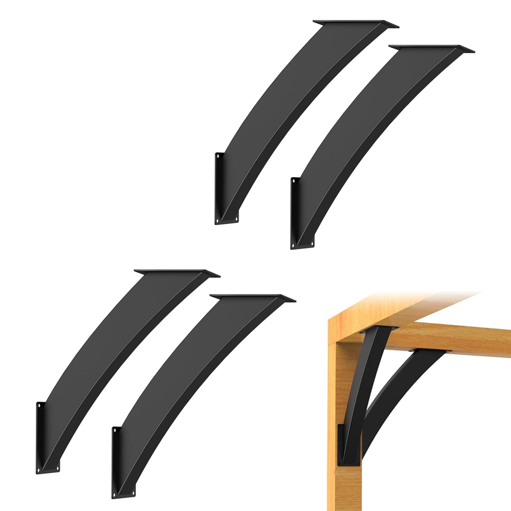 LQSYBHD 45°Degree Angle Support Bracket Kit Pergola Bracket Kit Heavy Duty Corner Brace Support Wooden Structure Support for Pergola Terrace Pergola Cabin Elevated(Size:4pcs)
