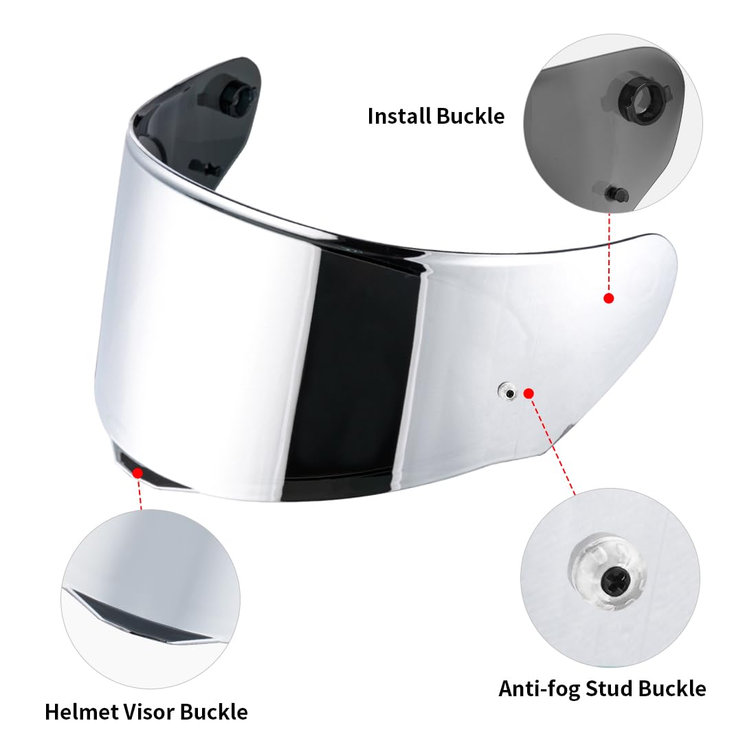 MXJ Gear Helmet Visors Face Shield Replacement,For Assault/Rapid/Stream Helmet Visor Accessories (Chrome Silver)