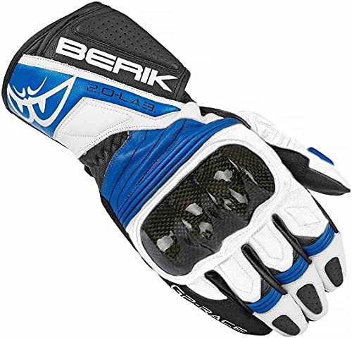 Gants de moto Berik Zoldar noir bleu blanc en taille XS pour motards