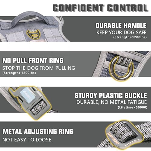 Image of AUROTH Dog Harness for Large Dogs, No Pull Tactical Dog Vest Heavy Duty