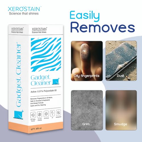 Image of Premium Gadget Cleaning Spray Kit with Microfibre Cloth and 5-in-1 Brush (450 ml) | Effective for Camera, Binocular, Laptop, TV, Monitor, Tablet, Smartphone etc. (450 ML)
