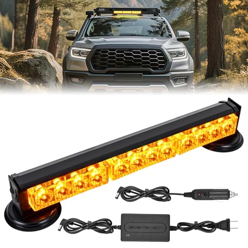 Image of Nilight 12LED Wireless Emergency Strobe Light Amber 14 Inch Magnetic Mount Mini Light Bar 12V Rooftop Powered Hazard Warning Flashing Lights for Car Truck Trailer Snow Plow Construction Vehicles