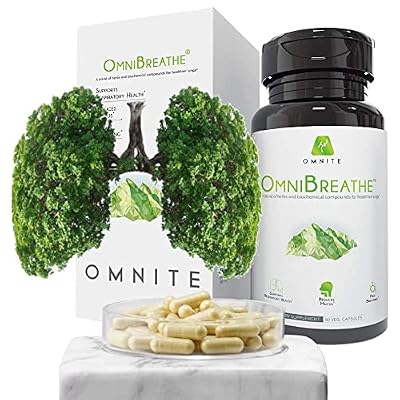 OMNIBREATHE - Fast Improving Breathing Problems by NAC 600MG Scientifically Formulated w. Quercetin/Mullein/Coq 10/Ginger/Stinging Nettle/Bromelain,3 Times w. Meal (10-Day Supply to Boost)