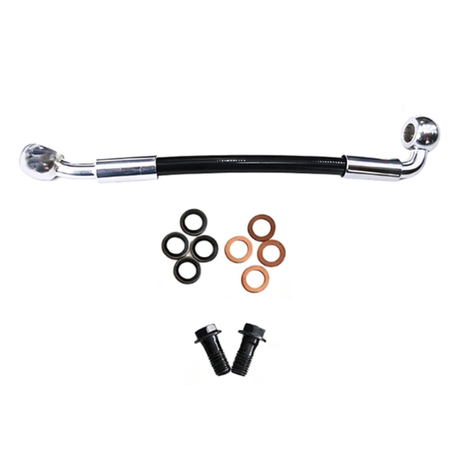 Hydraulic Brake Hose AN3 M8/M10x1.25mm Banjo Motorcycle Steel Throat Brake Oil Hose Line Braided Pipe 30cm-500cm 28°-90° Accessories(180cm)