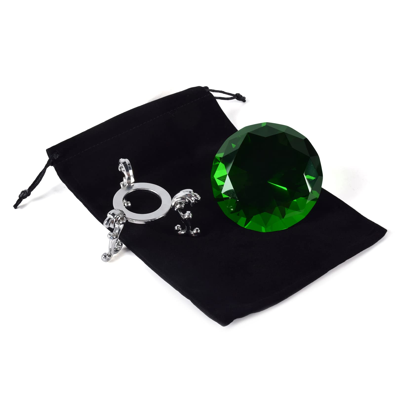 80mm Fermacarte Diamante in Cristallo Trasparente con Supporto, Diamanti Vetro Sintetico Fermacarte da Scrivania, Decorazione per la Casa, Nozze Diamante in Vetro Regalo di Nozze