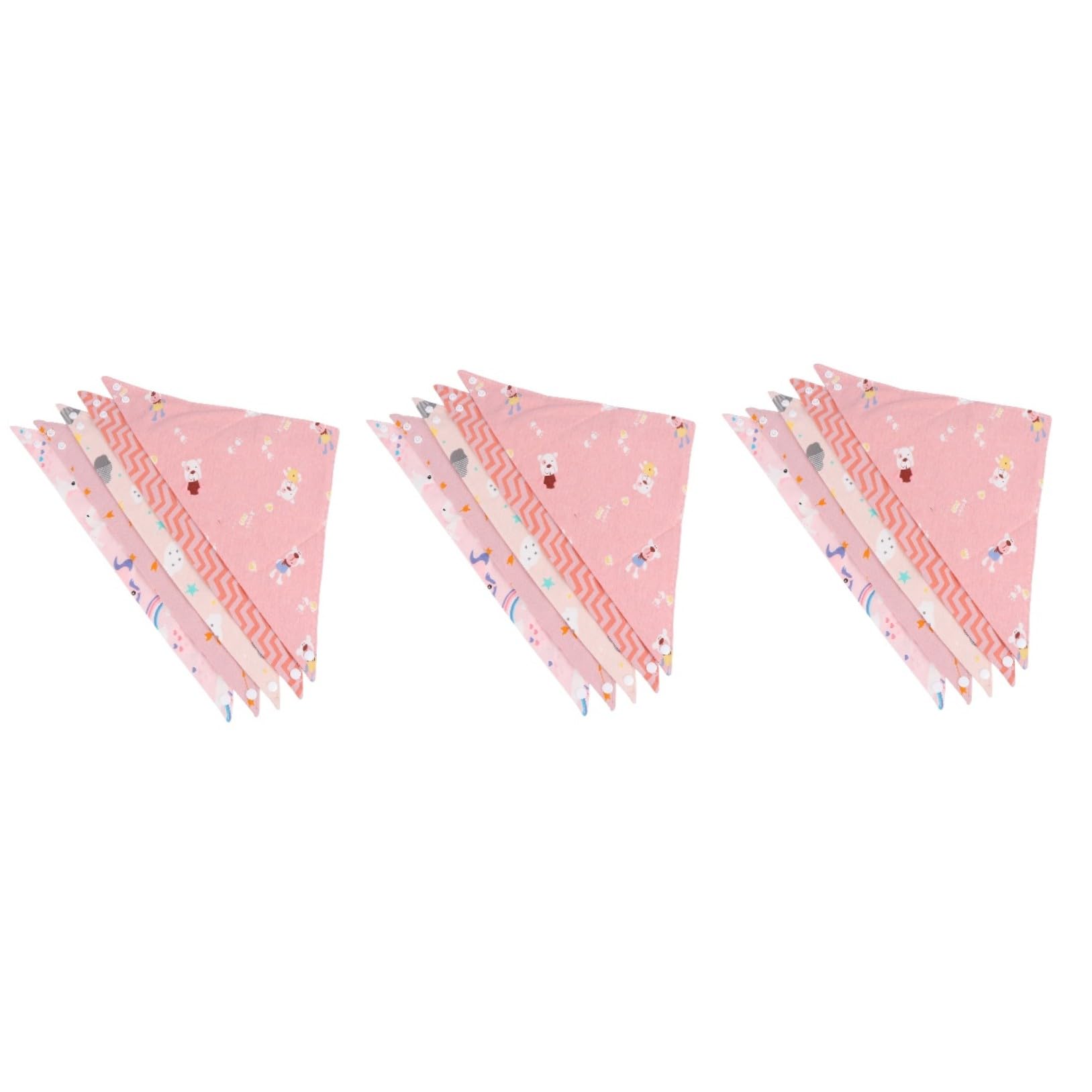 ibasenice 15piezas Baberos Triangulares Infantiles De Toallas De Saliva Para Bebés Baberos Absorbentes Para Alimentación y Uso Diario Patrón Rosa