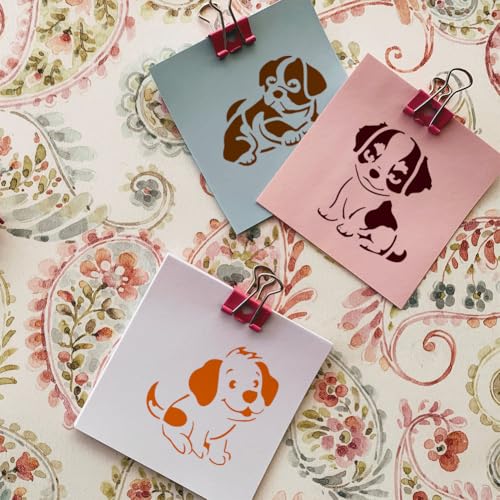FINGERINSPIRE Estêncil de borda de cachorrinho 30 x 15 cm impressões de pata de cachorro grande estê