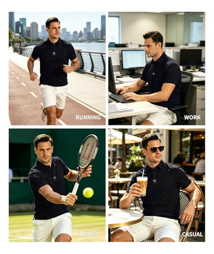 VALANCH Men's Lightweight Short Sleeve Quick-Dry Golf Polo Shirt (Size XL-3XL) - image 6