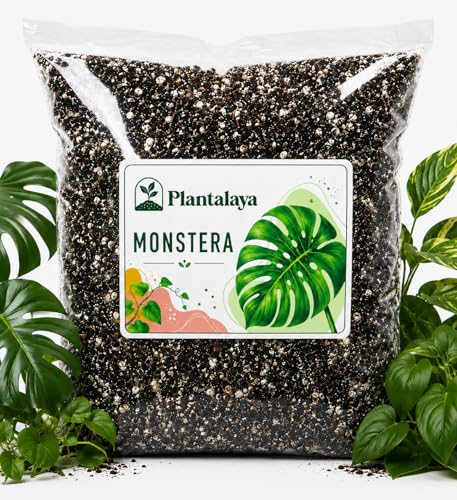 Monstera Potting Mix Premium Indoor Houseplant Soil Blend for Swiss Cheese Plants Aroids Philodendron Repotting Mix with Perlite Bark & Drainage Support (1 Litre)