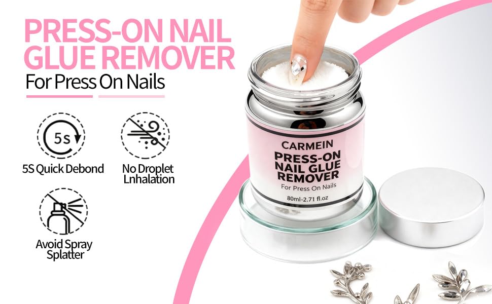Image of Press-On Nail Glue Remover, Professional Gentle Debonder, Home Salon Essential (2.71 Fl.Oz /80ml) - Limited Effect on Gel Nails