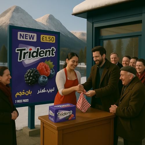 Image of Trident Mixed Berries Sugar Free Chewing Gum By Cougar | 12 Pack Box (7Sticks) | Long Lasting Berry Flavor | Resealable Packs for Travel, Work, School & Fresh Breath | Individually Wrapped Sticks with Raspberry & Blackberry Taste | 162g Box - (Imported-USA)