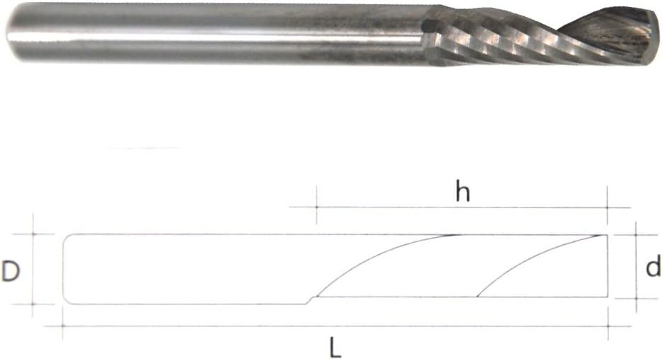 Wokesi 10pcs,Ø1.2mm×3mmFlute Length×1/8 Shank×38mmOAL,Micro Carbide Single Flute Spiral Engraving Router Bit for ABS Acrylic PVC MDF Hardwood (Ø1.2mm×3mm Flute Length×1/8''Shank×38mmOAL, Righthand)