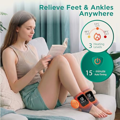 Image of Foot and Ankle Massager with Heat and Compression, 3 Modes