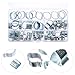 Luxshiny 70pcs Galvanized Dual Ear Hose Clamps Set, Carbon Steel Fuel and Gas Tube Clips, Hydraulic Pipe Strap Clamps for Automotive and Industrial Use