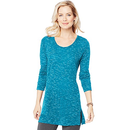Women's Hanes Lightweight Space-Dye Vented Tunic_Bold Blue Spacedye_XL