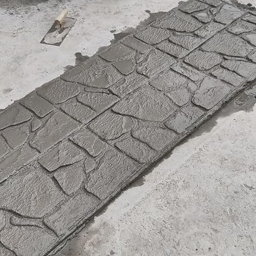 Formy do pieczątek betonowych na patio ogrodowe, wielokrotnego użytku, do dekoracyjnego wzoru kamienia, 60 x 30 cm