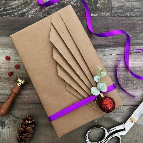 Image of Double Face Purple Satin Ribbon 1 /4 inch X 50 Yards Polyester Purple Ribbon for Gift Wrapping Very Suitable for Weddings Party Hair Bow Invitation Decorations and More