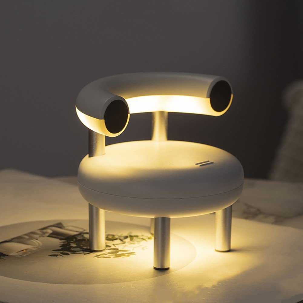 Lampada notte interruttore Luce notturna bambini Ricaricabile tramite USB Lampada scrivania LED dimmerabile Sedia creativa Luce dormire,ragazzi e ragazze Illuminazione notturna nelle stanze bambini