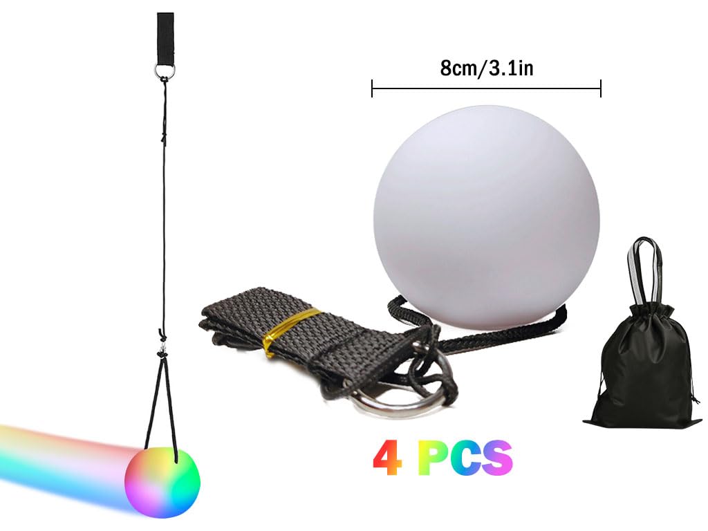 Silkwish LED Poi Bälle Set 2-tlg. - Leuchtkugeln Mit Strobe-Effekt