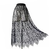 インナー スカート ロング レース ペチコート ペチスカート 75cm 丈増し スカート 総レース 重ね着 レイヤード ドレスインナー ゴムウエスト おしゃれ 体型カバー レディース ロングスカート マキシ丈 白 黒